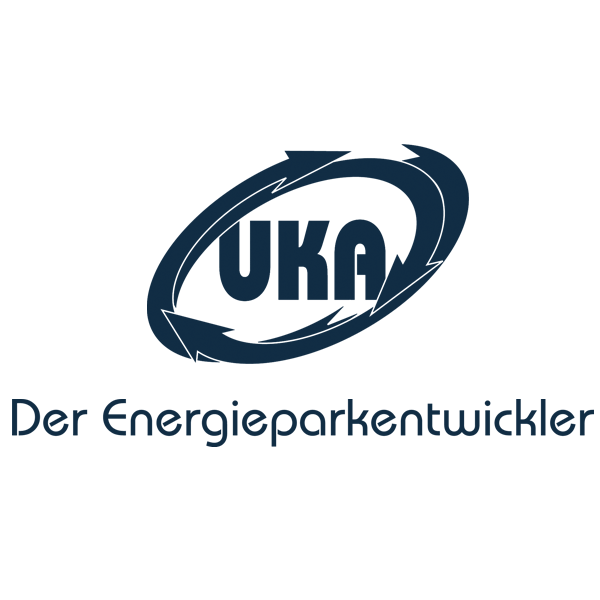 Das Logo der Firma UKA in blau