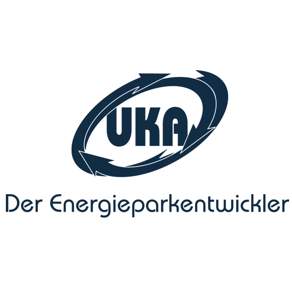 Das Logo der Firma UKA in blau
